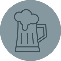 Poster - Beer Grey Line Circle Icon