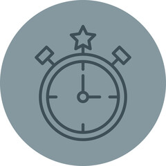 Wall Mural - Timer Grey Line Circle Icon