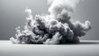 White smoke abstract background. Close-up, studio shot. AI generative.