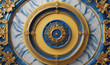 © Эля Эля - The mandala. Detail of a blue and yellow decorative ornament on a marble plate