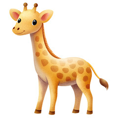  cute giraffe isolated on transparent background