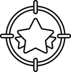 Poster - Target of star speaker icon outline vector. Motivational leader. Training leadership