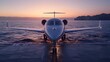 Sunset Serenity: Elite Jet Service Awaits. Concept Private Jet Travel, Luxury Experience, Exclusive Destinations, VIP Service