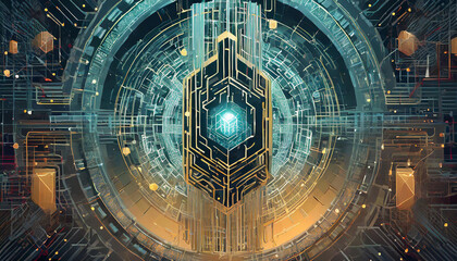 Wall Mural - a modern cryptographic image