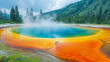 The Power of Yellowstone. Geyser Dance. Geothermal Eruption