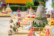 Thai people come to build the Sand Pagoda for return the sand to the temple on Songran festival at Ratchaburana temple in Phitsanulok Thailand.