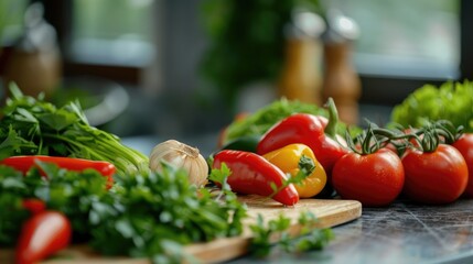 Poster - Fresh Parkia Speciosa and Vegetable Ingredients on the Table Ready for Cooking