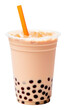PNG Boba milk tea drink cup white background