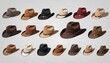 Set of cowboy hats in Bright Colours 