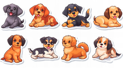 Sticker - funny puppys  collection