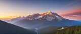 Fototapeta Natura - sunrise over the mountains in Bright Colours 