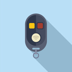 Poster - Control boot key icon flat vector. Smart security. Transport control