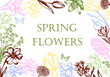 Vintage floral frame with spring flowers.