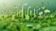 © Clipart Collectors - Green industry eco power for sustainable energy environmental friendly low carbon footprint. Green factory industry for good environment ozone air low carbon