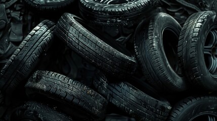 Wall Mural - car tire rubber backdrop close up