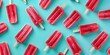 Vibrant red pops on a contrasting blue surface, perfect for food and beverage concepts
