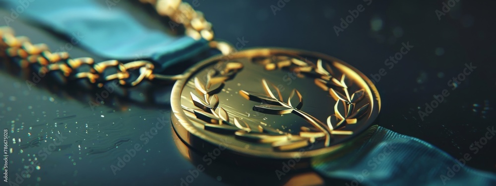 presigious blank gold medal - concept of achievement and success Stock ...