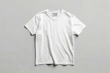 Mockup. White blank short sleeve t-shirt mock up on gray background