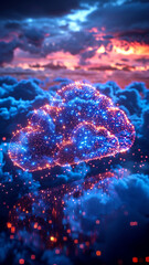 Wall Mural - online, cloud storage, contact, computing, tablet, phone home devices with online. linking computer 
