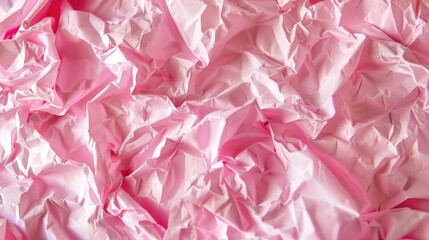 Canvas Print - Detailed shot of a pink crumpled paper, ideal for design projects