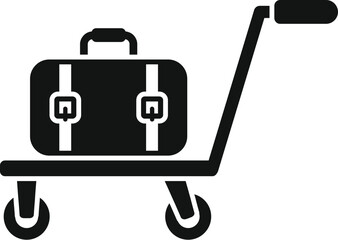 Wall Mural - Delivery perfect trolley icon simple vector. Support move. Tourism cart