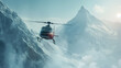 © Laura - Aerial view of a helicopter flying over majestic mountains. Happiness, love, health, courage, desire to live