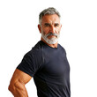 Healthy Lifestyle and Longevity: Fitness in Mature Man with Gym Clothing, Isolated on Transparent Background, PNG