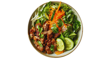 Wall Mural - Traditional Vietnamese grilled pork with rice noodles