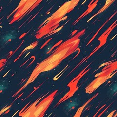 Wall Mural - Fiery Comets Speeding Across Star-Studded Night Sky