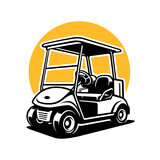 Fototapeta Panele - golf cart silhouette illustration vector