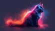 光る猫ポートレート,Generative AI AI画像