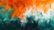 abstract orange and green large painting