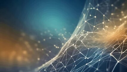 Abstract technology background with blue glowing lines and light effects, suitable for digital concepts representing connectivity and digital innovation, AI generated 4k, loop video.
