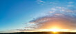 High Angle Panoramic View of Sky and Colourful Clouds over England During Sunrise. 