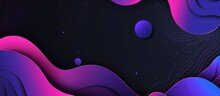 Abstract Neon Background, Gradient Color With Black, Blue And Purple Circles Texture. Neon Style