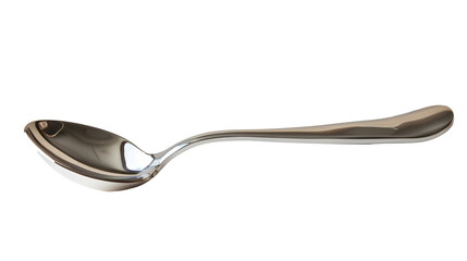 A polished stainless steel tablespoon perfect isolated on a white background.