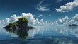 blue sky and water fantasy landscape background from Generative AI