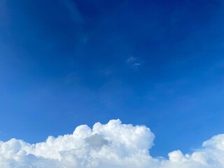 Summer blue sky cloud gradient light white background. Beauty clear cloudy in sunshine calm bright winter air bacground. Gloomy vivid cyan landscape in environment day horizon skyline view spring wind