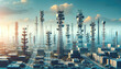 Futuristic City Communication Towers