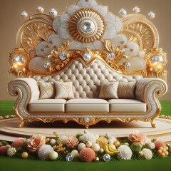 Wall Mural - Christmas decorations sofa set and table 