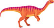 Cartoon Lufengosaurus dinosaur character. Isolated vector early Jurassic herbivorous dino, with a small head, long neck, and tail, possessing a bipedal stance. Prehistoric animal reptile personage