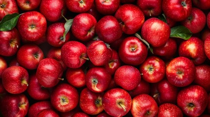 Wall Mural - Lots of red apples. Tasty and juicy. Background of apples. High quality photo