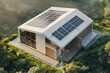 modern house with solar panels on roof sustainable energy concept ai generated