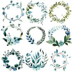 Wall Mural - set of floral design elements