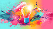 © CHAIYAPHON - bulb with colorful background