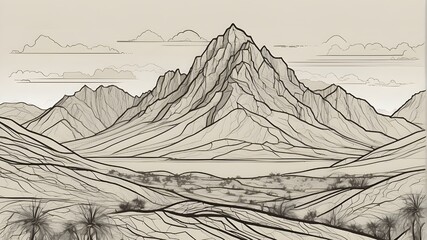 Wall Mural - landscape with mountains