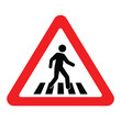 pedestrian walk road crossing safety warning sign direction right pedestrian road crossing area zebra cross
