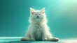 Serene Feline Meditation in Ethereal Turquoise Ambiance