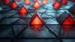 Red Triangular Alerts, a Striking and Intense Graphic, Ideal for Dynamic and High-Energy Designs