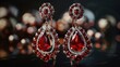 red and silver earrings